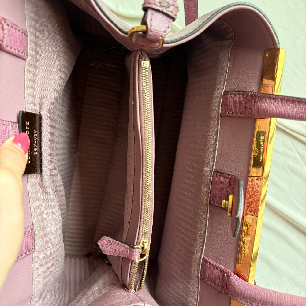 Fendi 2Jours Tote - Lilac/Old Rose Vitello Elite Leather - Picture 15 of 16